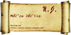 Móza Júlia névjegykártya